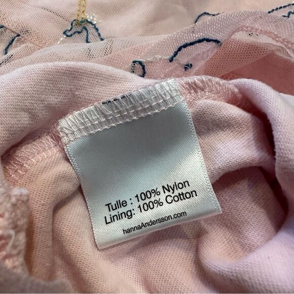 HANNA ANDERSSON Pink Unicorn Tulle Dress Girls Size 4 Party Princess Casual - Picture 7 of 8